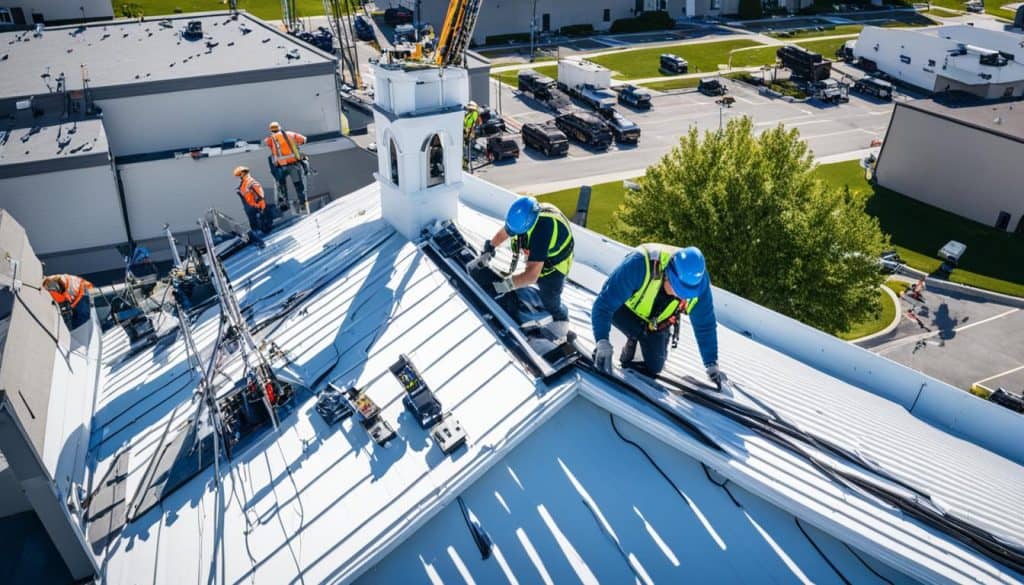 Church surveillance cameras installation