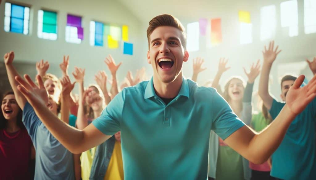youth pastor leading church activity