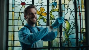 clean stained glass windows